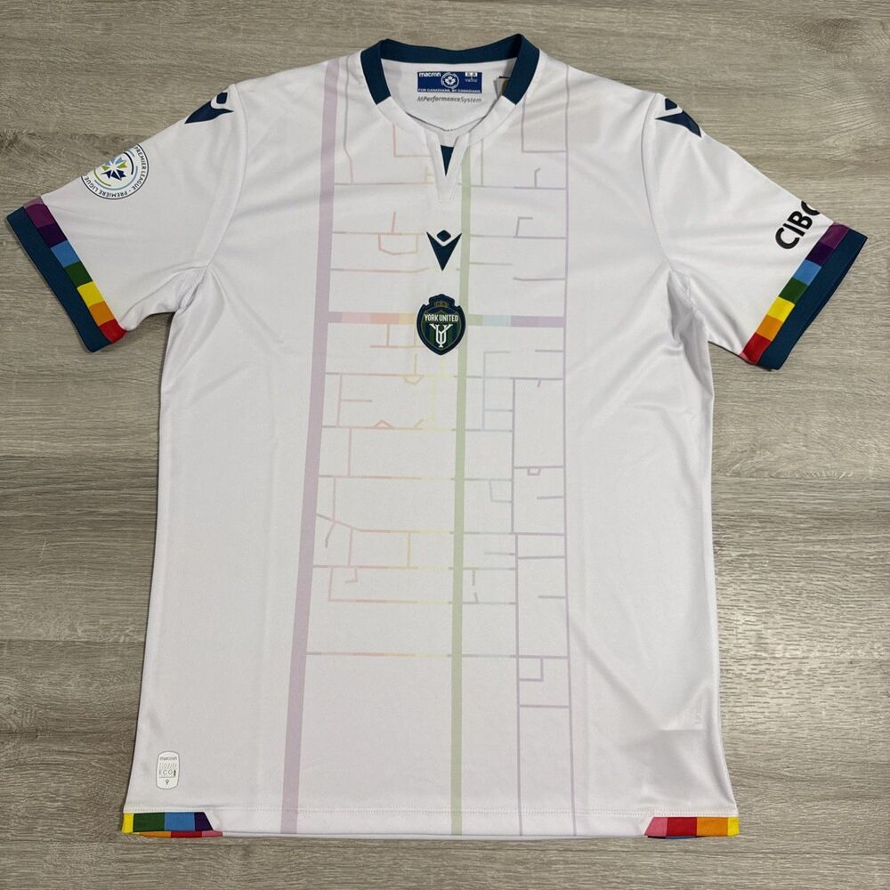 York United FC Soccer Jersey 2023 Macron Youth XL White CPL Third Kit NWT